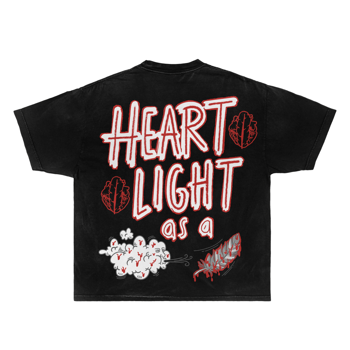 HeartfeatherEqual BLACK CEMENT T-SHIRT.