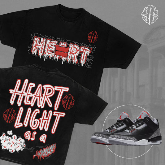 HeartfeatherEqual BLACK CEMENT T-SHIRT.
