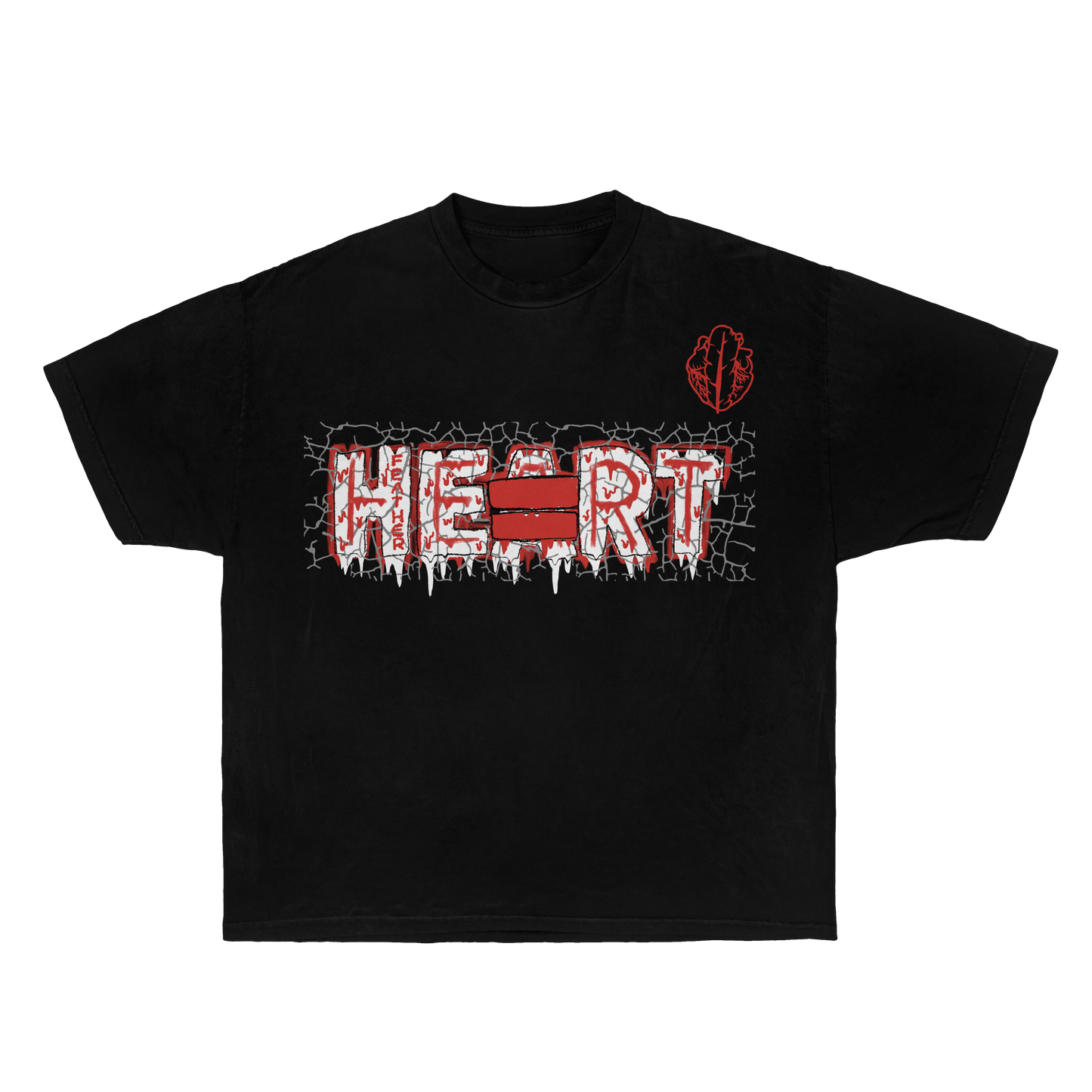 HeartfeatherEqual BLACK CEMENT T-SHIRT.