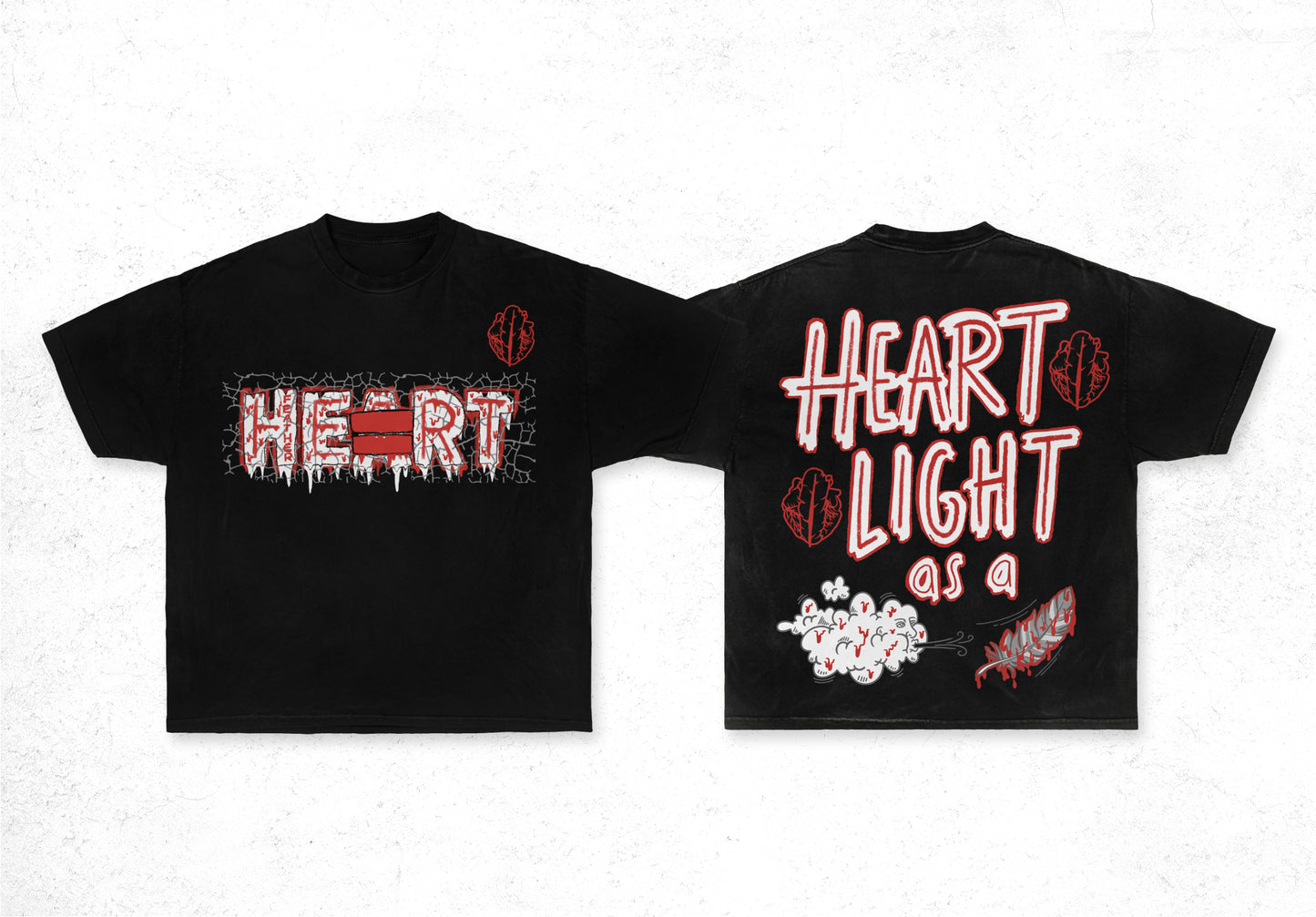 HeartfeatherEqual BLACK CEMENT T-SHIRT.